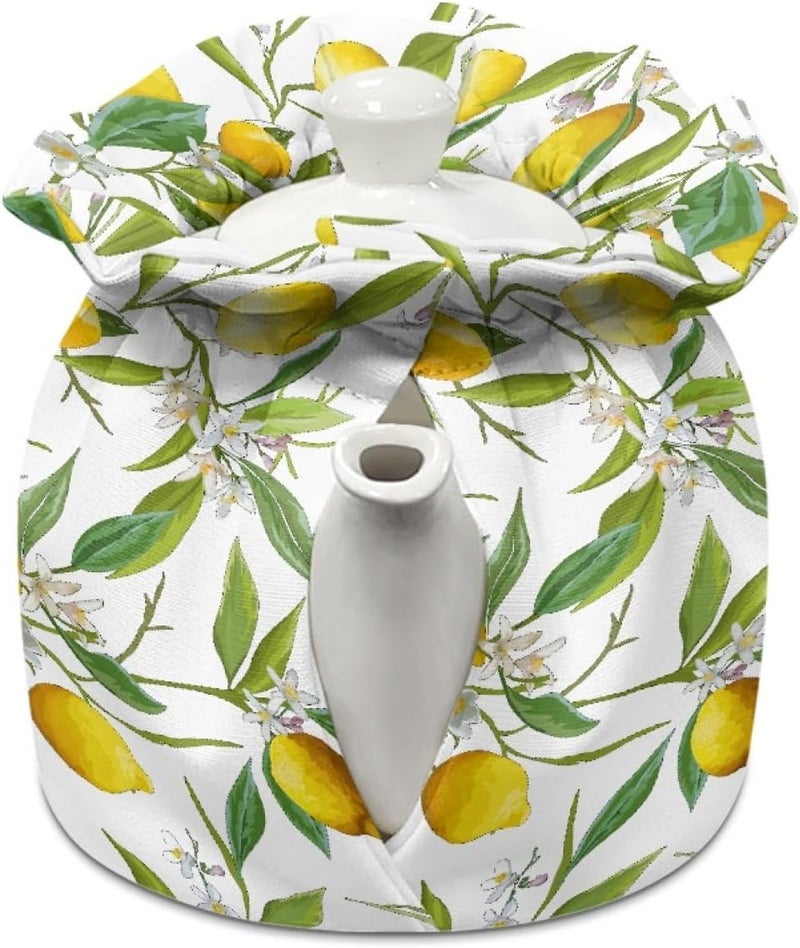 Mintulipy Lemon Tea Pot Cosy Dust Proof Insulating Tea Pot Cozies for Teapots Kitchen Accessory Home Table Decorative Breakfast Warmer Teapot Cozies Tea Pot Covers Only - Image 2